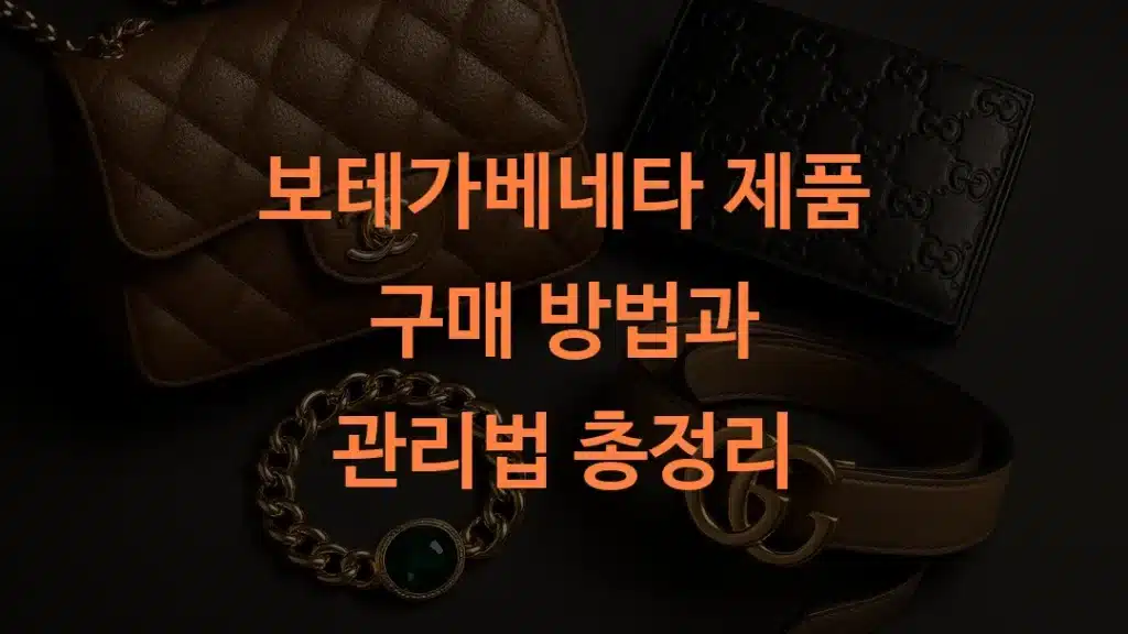 보테가베네타 제품 구매 방법과 관리법 총정리