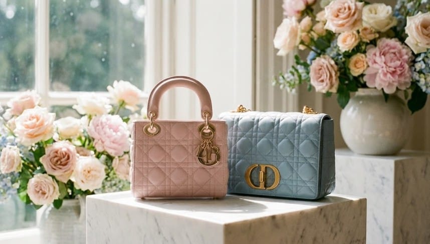 디올백 나란리 전시된 모습