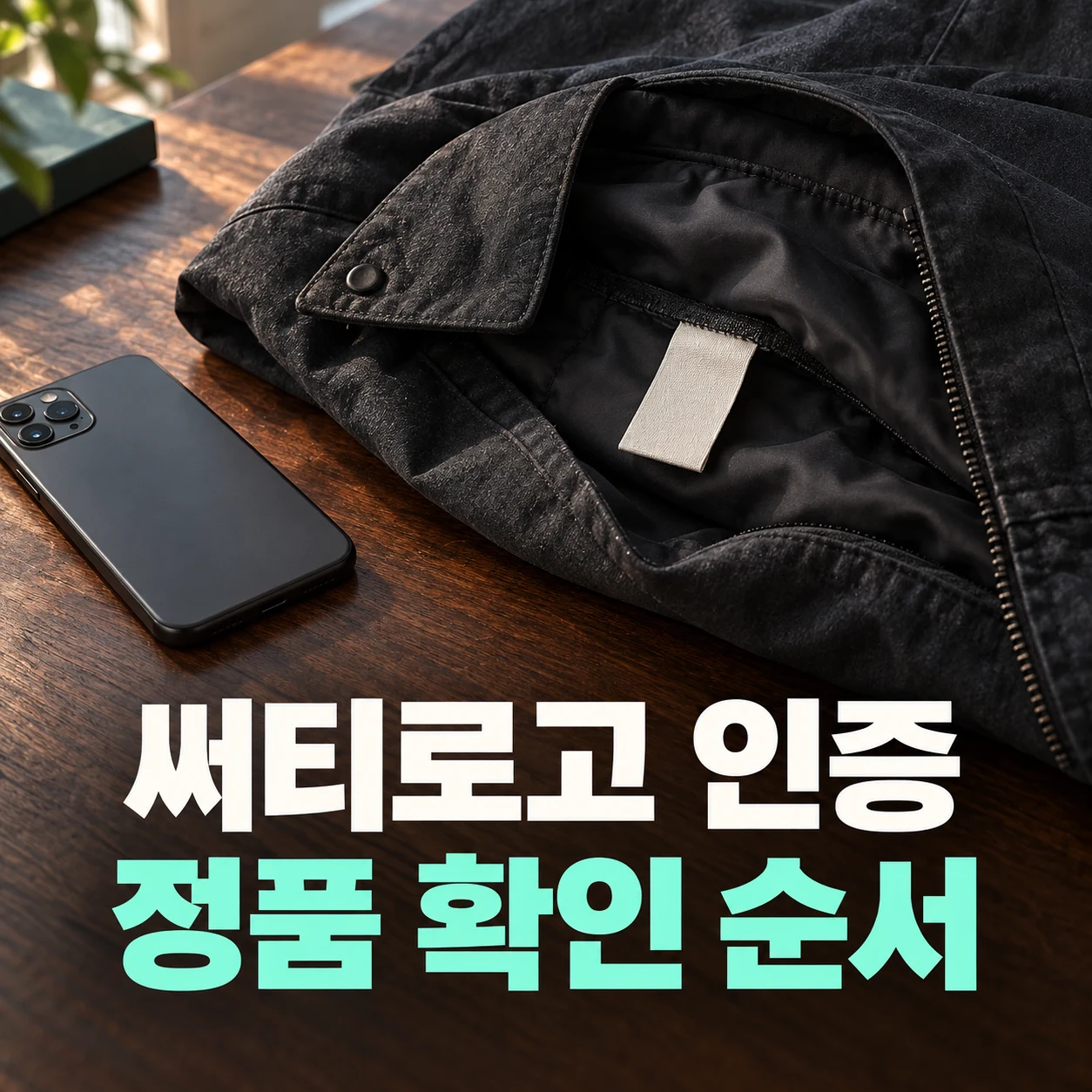 의류 안쪽 라벨과 스마트폰
