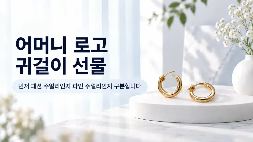 어머니 로고 귀걸이 선물｜소재·크기·잠금·예산 비교법의 선택 기준을 비교하는 편집 이미지